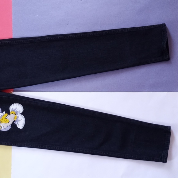 Vintage Mickey Mouse Black Denim Jeans UNISEX - Picture 9 of 11